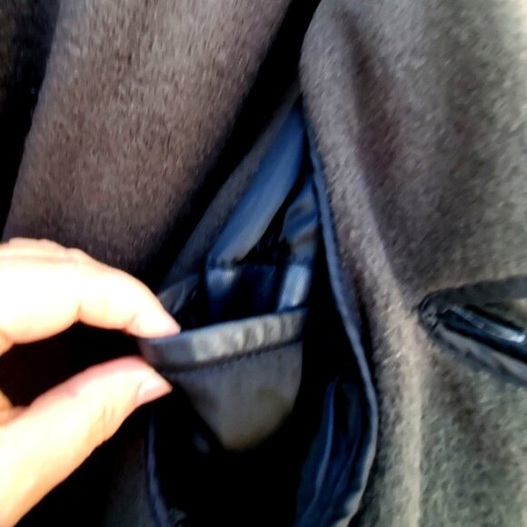 Vintage Colebrook Mens Long Black Leather Duster Coat L to XL Bomber - Picture 11 of 15